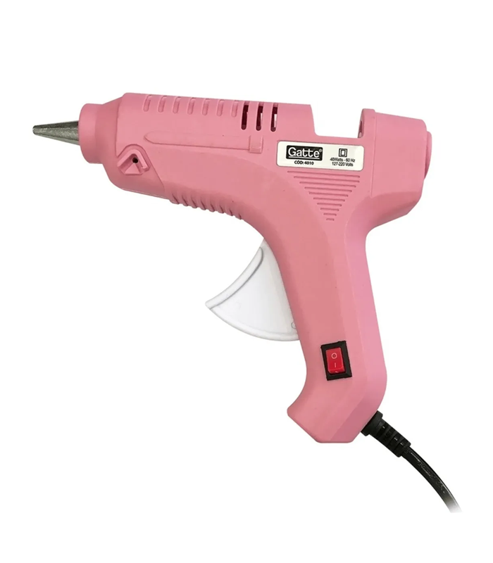 3f3626935d8ef9a2ccc08590ebd6b51e.webp Pistola Cola Quente Profissional 40w Gatte 4010 110V/220V - Imagem 1