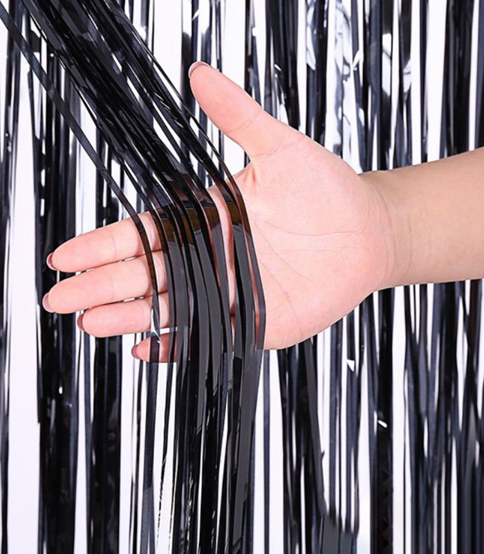 Cortina Preta Metalizada Decorativa Cortina Preta Metalizada Decorativa