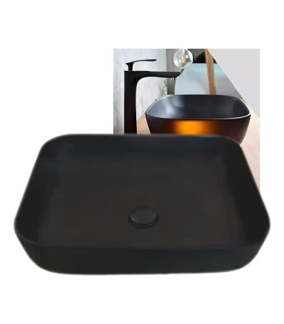 A Cuba Cerâmica Retangular Preto 50.5X39.5X13cm é uma excelente escolha para banheiros e lavabos, combinando sofisticação e funcionalidade.