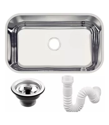 Cuba de Embutir Inox Espelhado com Válvula Ralov