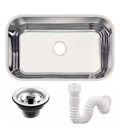 Cuba de Embutir Inox Espelhado com Válvula Ralov