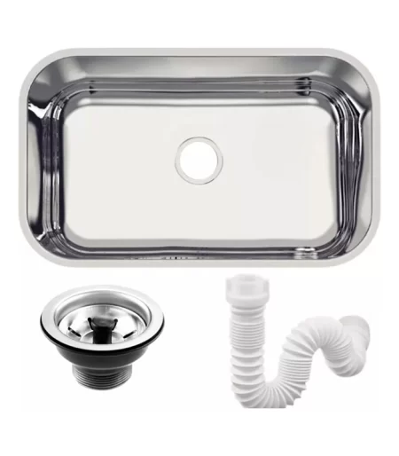 Cuba de Embutir Inox Espelhado com Válvula Ralov