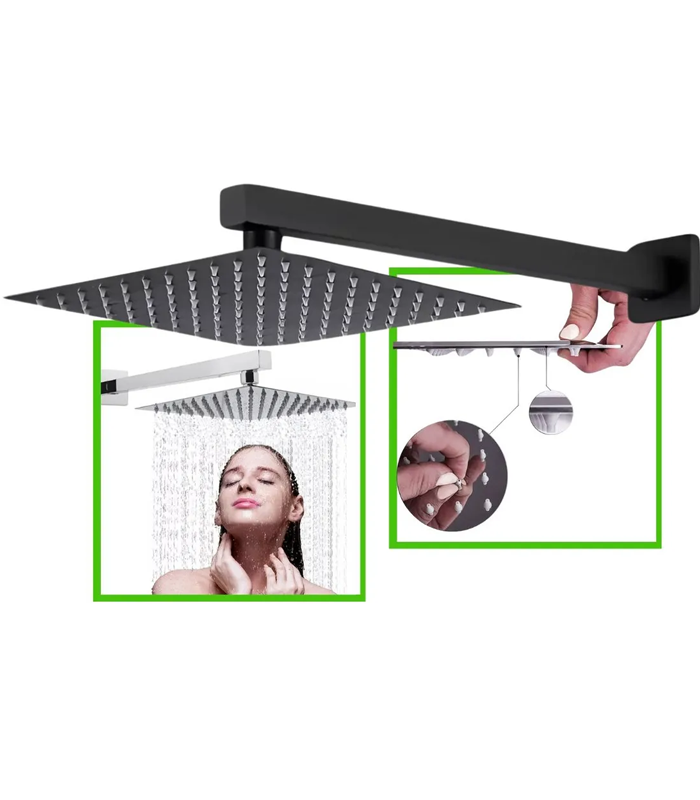 Ducha Quadrada Inox Preta 20x20cm Ducha Quadrada Inox Preta 20x20cm