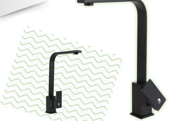 Torneira Monocomando Quadrada 360º Preta