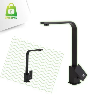 Torneira Monocomando Quadrada 360º Preta