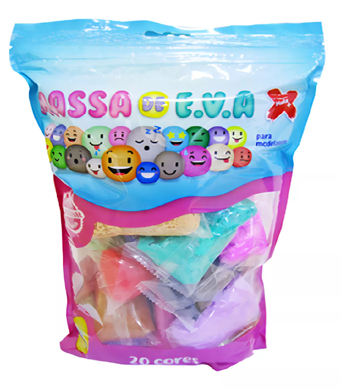 Massa De Eva 20 Cores, 250g - Make + Cor Sortido Massa De Eva 20 Cores, 250g - Make + Cor Sortido