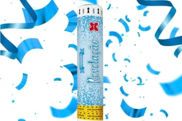 Lança Confete Metalizado Meu Mundo Azul 12un